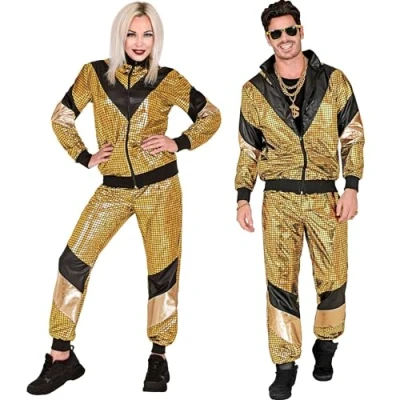 Afbeelding van Disco Trainingspak 80&#039;s Reflecterend Goud Unisex Maat M