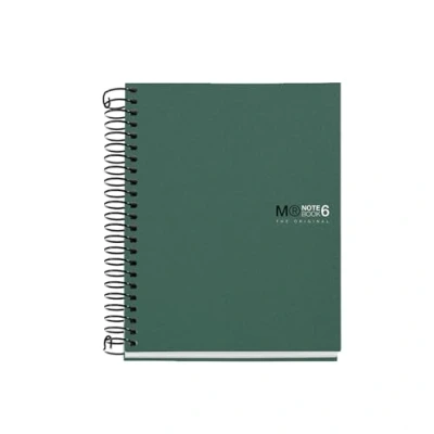 Afbeelding van Miquelrius Notitieboek A6 Notebook The Original, 6 kleurstrepen, ondoorzichtig polypropyleen omslag, afmetingen 105 x 148 mm, zonder boren, 150 vellen à 70 g/m², 5 mm geruit, kaki