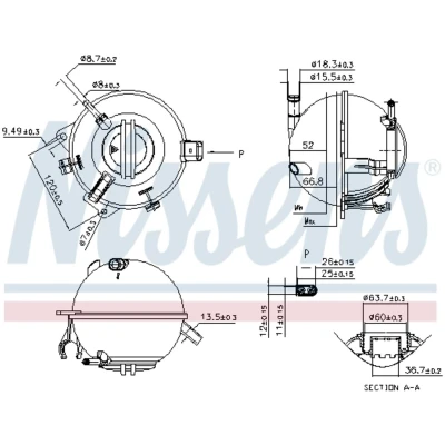 Afbeelding van NISSENS 996116 Expansievat 0,8 Met kap, sensor VOLKSWAGEN: Golf 6, Tiguan I, 5, AUDI: A3 Sportback, Q3, Convertible