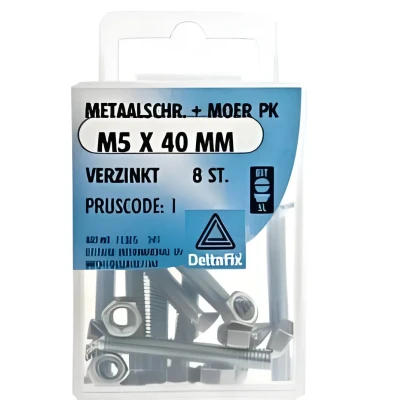 Afbeelding van M.schroef moer pk m5x40mm 8st Deltafix