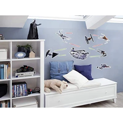 Afbeelding van Komar 14022h 15 stuks Star Wars Spaceship decoratieve stickers, afmetingen: 50 X 70 cm (breedte hoogte) Wing muursticker Millennium Falk