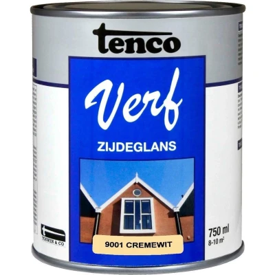 Afbeelding van TencoVerf Dekkend Zijdeglans Cremewit RAL 9001 0,75L