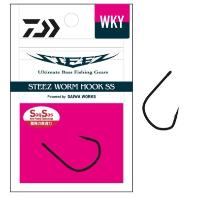 Afbeelding van Daiwa Steez Worm Hook SS WKY Roofvis Haak #1/0 7 stuks Roofvishaken