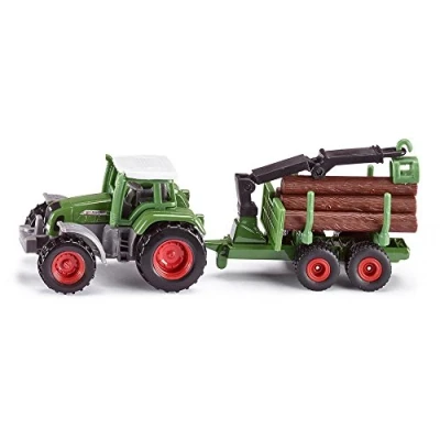 Afbeelding van Siku 1645 Fendt Tractor met Bos Aanhangwagen 1:87