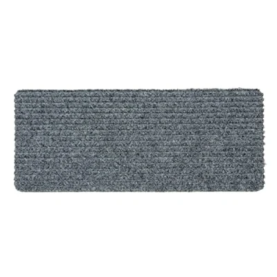 Afbeelding van Binnendeurmat 25 x 60 cm zilver antislip stofmat waterafstotende deurmat antistatische Rib Line slijtvaste