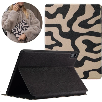 Afbeelding van Selencia Vivid tablethoes voor de Apple iPad Air 11 inch (2025) M3 / (2024) M2 5 (2022) 4 (2020) Art Wave Black