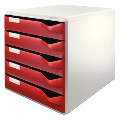 Image de LEITZ Module de classement Post Set,5 tiroirs, gris/bordeaux