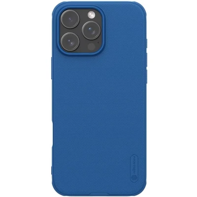 Afbeelding van Nillkin Frosted Shield Hoesje Geschikt voor Apple iPhone 16 Pro Compatibel met MagSafe Back Cover Magneet Blauw