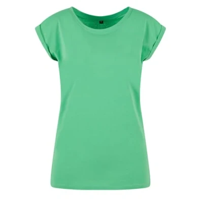 Afbeelding van Build Your Brand T shirt voor dames met verlengde schouder, Vers groen