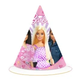 Afbeelding van BeenSmile, Set van 6 Barbie kartonnen hoeden voor kinderverjaardagsdecoratie