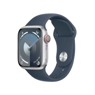 Image de Apple Watch Series 9 4G 41mm Argent (Bracelet Silicone Bleu S/M)