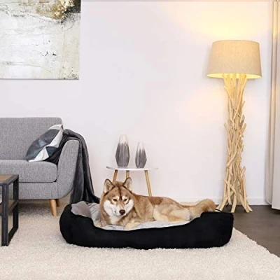 Afbeelding van Hondenbed ((L) 110x80 cm, zwart/grijs)