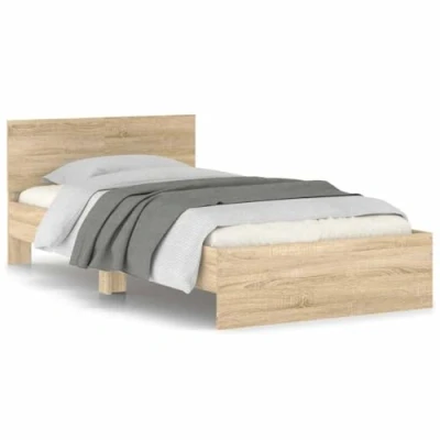 Image de vidaXL Cadre de lit sans matelas avec tête 90x200 cm