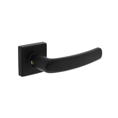 Afbeelding van Intersteel Deurklink zwart Denham op rozet 50x50x10 mm