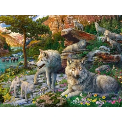 Afbeelding van Puzzel Ravensburger Wolves in Spring