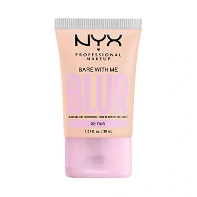 Image de NYX Professional Makeup Fond de Teint Effet Flouté Bare With Me Blur, Couvrance Moyenne, Fini Mat Naturel, Niacinamide, Matcha &amp; Glycérine, Hydratation Jusqu&#039;A 12H, Teinte : Fair (02)