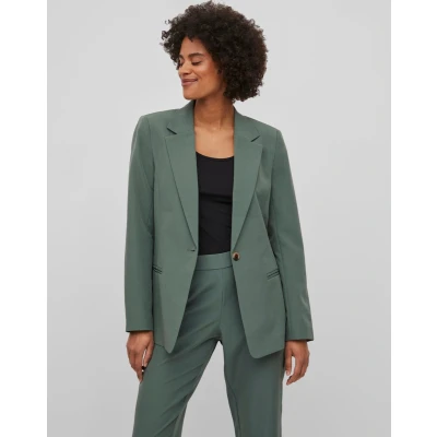 Afbeelding van VILA Vilowny Straight Blazer, Dames, Maat: 34, Duck green