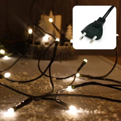 Afbeelding van hellum Lichtsnoer met 10 leds, lengte 1,35 m, klassieke lichtketting voor binnen, warm wit, &lt; 59 lumen, groene stekker, kerstboomlichtketting
