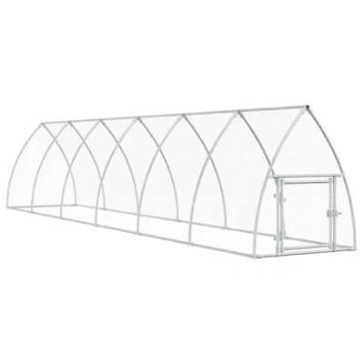 Afbeelding van vidaXL Kippenhok 600x105x120 cm gegalvaniseerd staal zilverkleurig