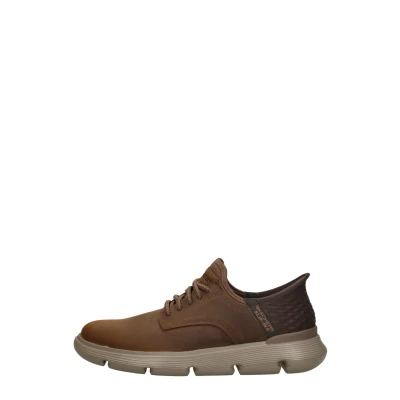 Afbeelding van Skechers Gervin Sportieve veterschoenen, Heren, Maat: 43, Braun Leer en textiel