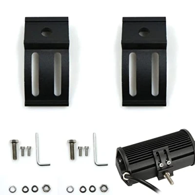 Afbeelding van Montagebeugel voor werklicht, universele werklamp, lichtbalk, dakhelling, tractor, fietsen, terrein, auto, vrachtwagen, motorfiets, boot, 32 x 65 mm, 2 stuks