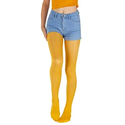 Afbeelding van Giulia Meisjes panty microvezel 40 DEN maat 104 158 semi transparant, geel