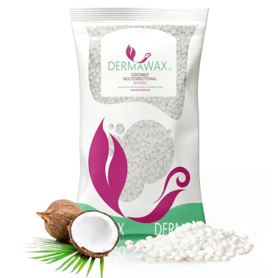 Afbeelding van Dermawax 800 gram waxparels zonder colofonium ultra directionele voor zeer kort haar 1 mm kokos wax kralen strepen ontharing hele lichaam intieme benen gezicht