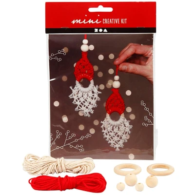 Afbeelding van Creative mini kit, Kerst Elf Macramé hoogte 14 cm