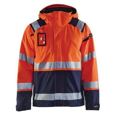 Image de Veste hardshell haute visibilité orange fluorescent/marine