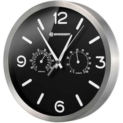 Afbeelding van Bresser Wandklok Mytime Aluminium Zwart Ø25 CM