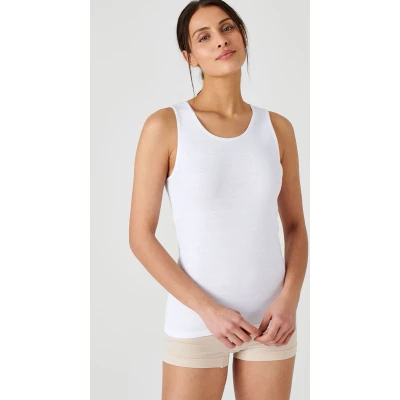 Afbeelding van Damart Tanktop fijn geribd Thermolactyl Vrouwen Wit 50 52 (XL)