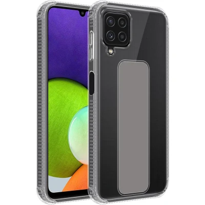 Afbeelding van Cadorabo Hoesje geschikt voor Samsung Galaxy A22 4G / M22 M32 in GRIJS Beschermhoes gemaakt van flexibel TPU silicone Cover Case met houder en standfunctie