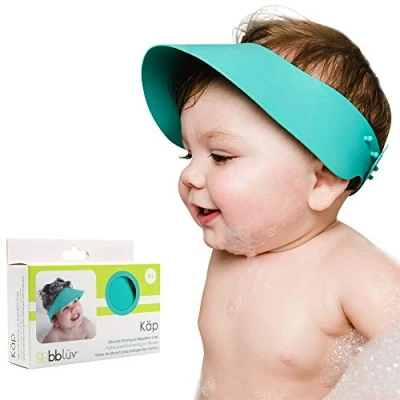 Afbeelding van bblüv Käp beschermkap van siliconen, voor shampoo, aqua, blauw, 1 stuk