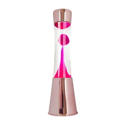 Image de Fisura Lampe à lave. effet relaxant. Avec ampoule de rechange. Mesures : 11 cm x 11cm 39,5 cm. (Or rose)