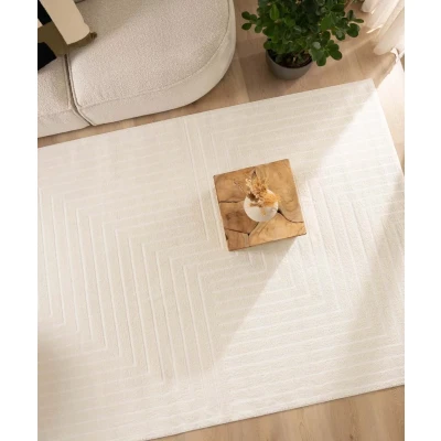 Afbeelding van Scandinavisch Vloerkleed Contour Edge Crème 80x150 Cm