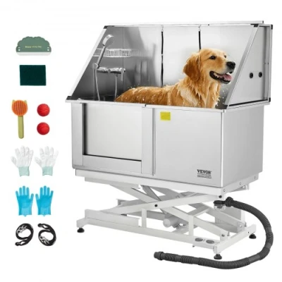 Image de VEVOR Baignoire de Chien Animaux Compagnie Électrique Acier Inox 127 cm Gauche