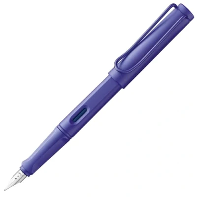 Afbeelding van Lamy Safari Violet vulpen met ergonomische handgreep en veer van geborsteld staal EF duurzaam ASA kunststof inktpatroon T 10 blauw inbegrepen voor rechtshandigen