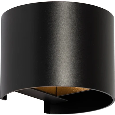 Afbeelding van QAZQA Moderne wandlamp zwart rond Edwin