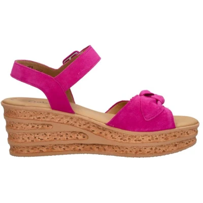Afbeelding van Gabor 44.653 Sandalen met plateauzool, Dames, Maat: 37, Pink Veloursleer