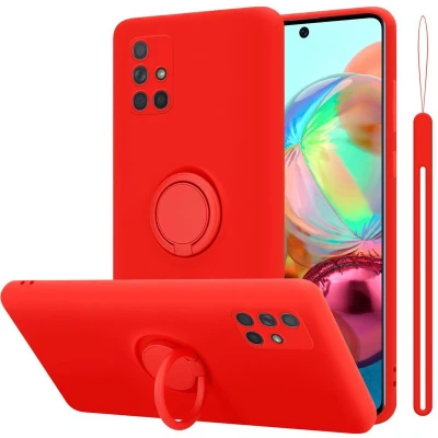Afbeelding van Cadorabo Hoesje geschikt voor Samsung Galaxy A51 4G / M40s in LIQUID ROOD Beschermhoes van flexibel TPU silicone Case Cover met ring