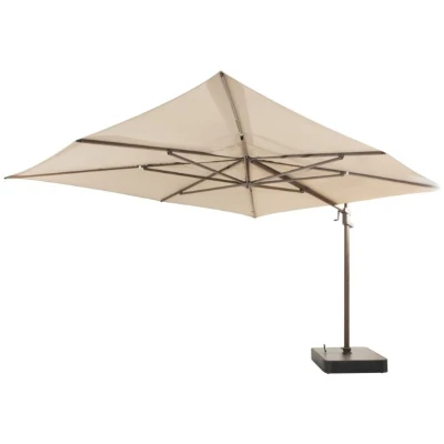 Afbeelding van 4so Finca parasol zand met houtlook frame 400 x 300 cm