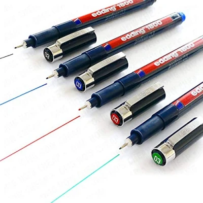 Afbeelding van Edding Set van 4 0,3 mm fineliner zwart, blauw, rood, groen
