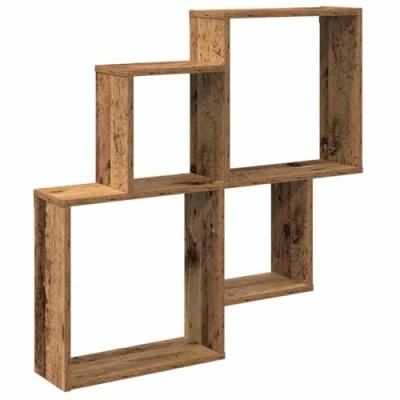 Afbeelding van vidaXL Wandschap 80x15x78,5 cm bewerkt hout oud houtkleurig