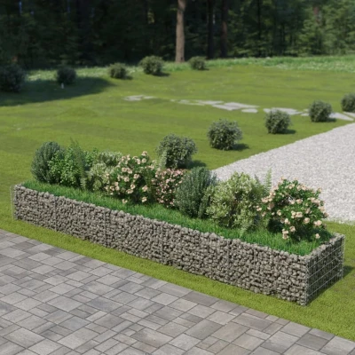 Afbeelding van Gabion plantenbak verhoogd 450x90x50 cm gegalvaniseerd staal