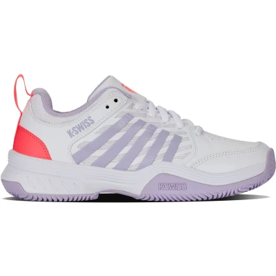 Afbeelding van K SWISS Express Tennisschoenen voor kleibanen, Dames, Maat: 37, White orchid petal neon blaze Mesh