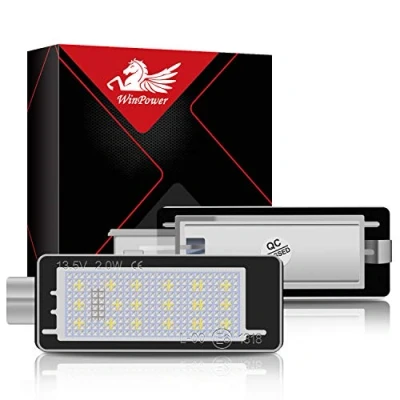 Afbeelding van WinPower Kentekenplaatverlichting Lamp 18 SMD Wit LED Foutloos Achterlamp voor Laguna Espace Scenic Modus Clio Captur Fluenc enz, 2 stuks