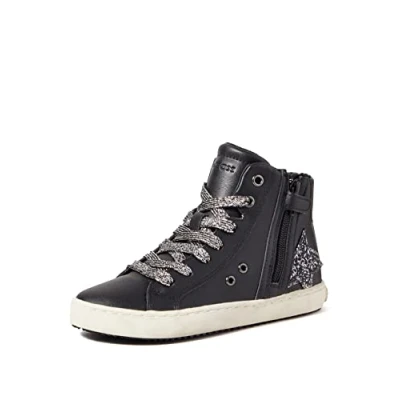 Afbeelding van Geox J Kalispera Girl A J044ga000bc, damessneakers, Zwart Dk Zilver