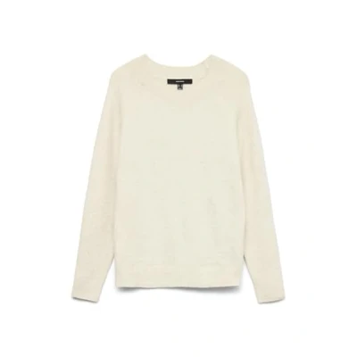 Image de VERO MODA Vmdoffy Ls Blouse à col rond Ga Noos pour femme, Blanc (mélange de cheveux), XXL