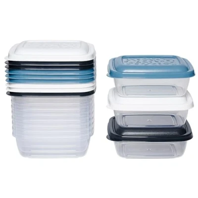 Afbeelding van Kigima Set van 12 mini voorraaddozen, rechthoekig, meerkleurig, 310 ml