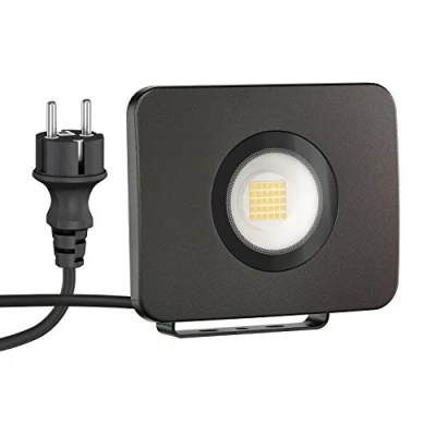 Afbeelding van ledscom.de WEGA led tuinspot voor buiten, IP44, stopcontact, zwart, 29,6 W, 2361 lm, warm wit, led, schijnwerper, buitenlamp, lamp, buitenverlichting, wit